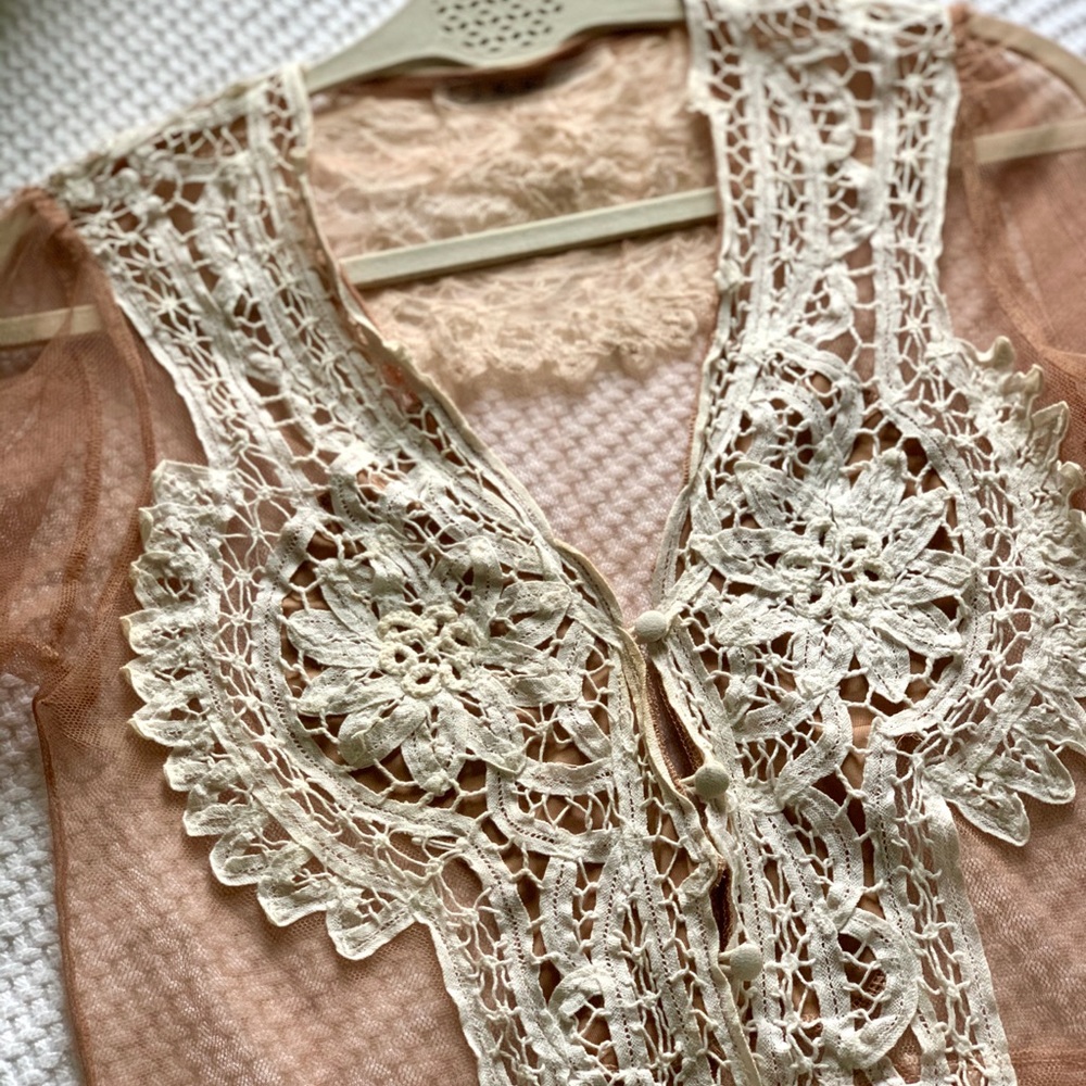 For Love & Lemons Embroidered Mesh Top